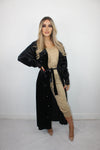 ANAYA black and pearls velvet maxi jacket style