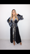 KAYA grey velvet maxi jacket style