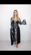 KAYA grey velvet maxi jacket style