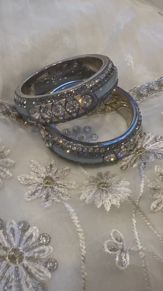 ADAH blue grey bangle set